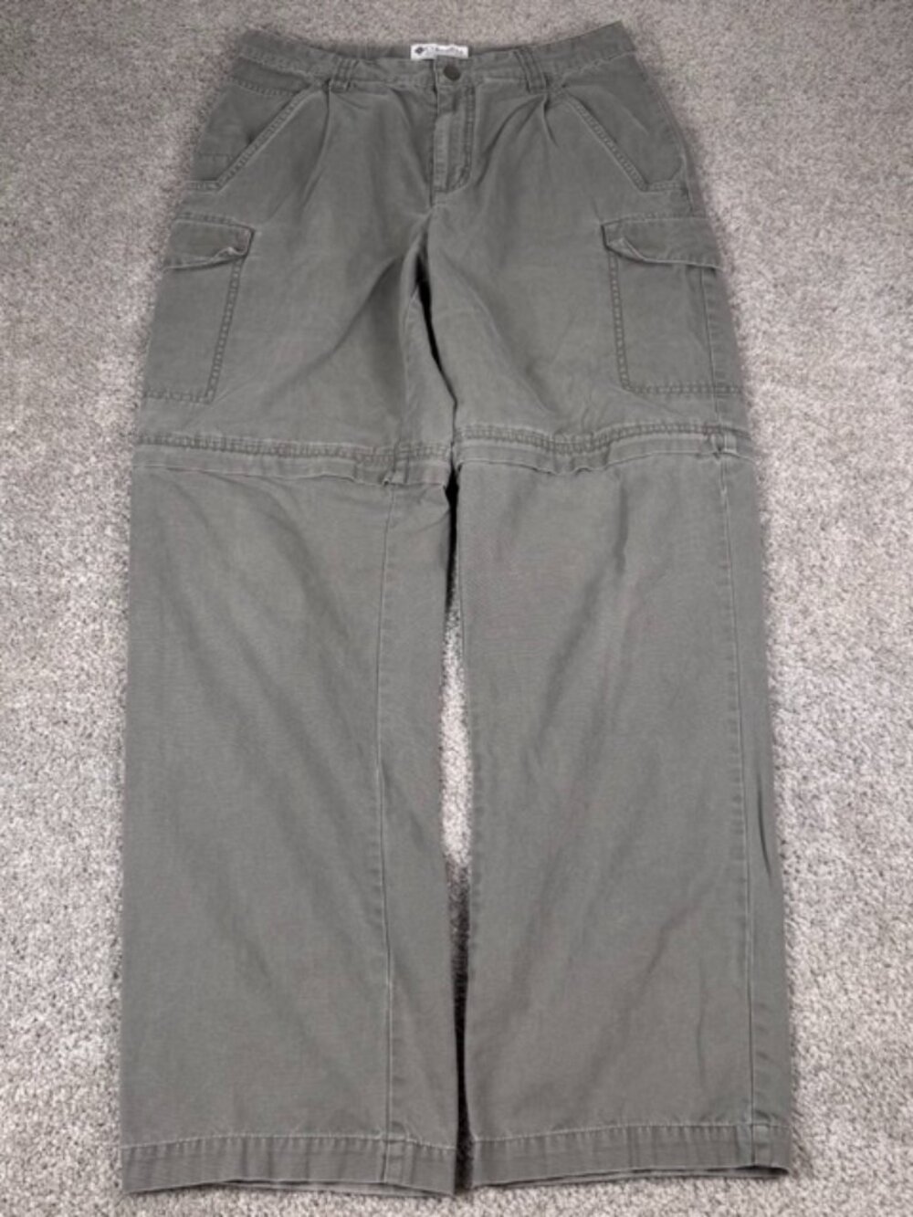 Vintage Columbia Canvas Cotton Pants Mens Size 30x30 Green Hiking Convertible
